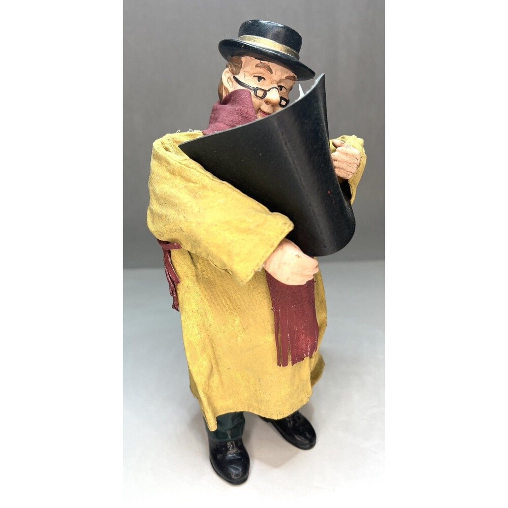 Kurt Adler Caroler Papier Mache Figurine Man With Sheet Music 🎶 Vintage